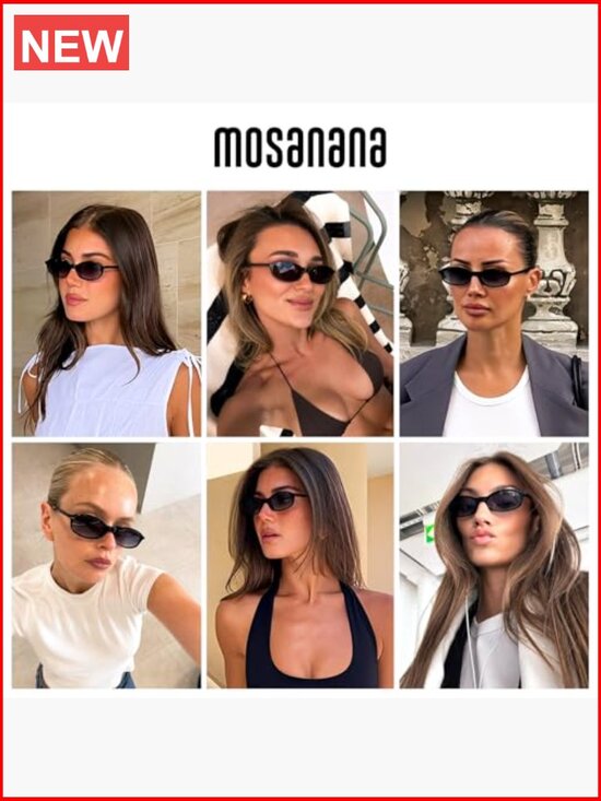 Trendy Rectangle Oval Sunglasses Retro 90s Small Style UV400 Protection